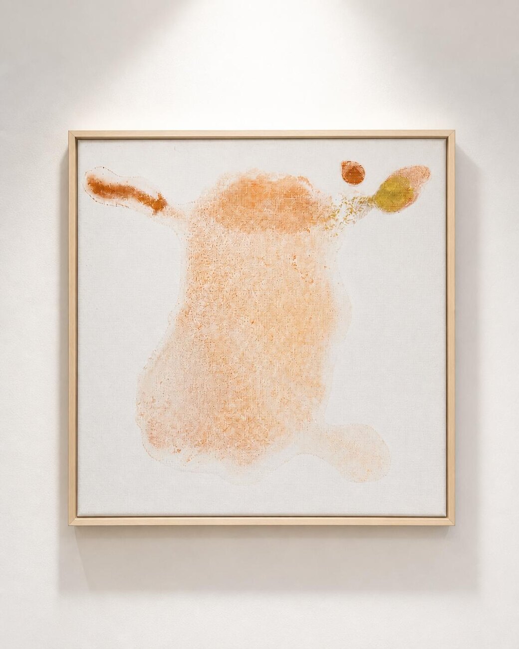 Abstract painting in soft peach tones