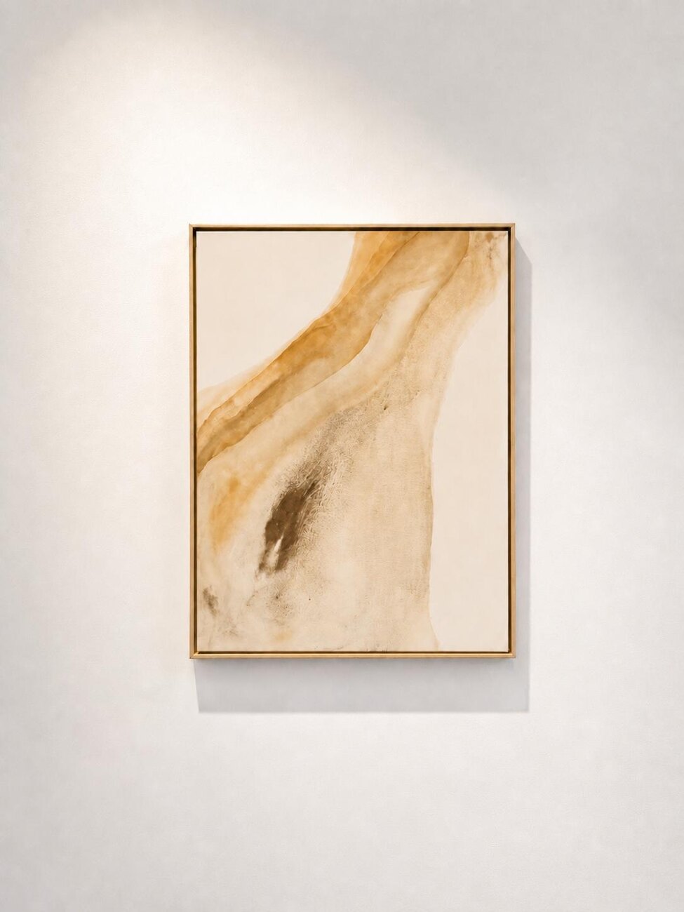 Soft abstract painting in sand and amber tones